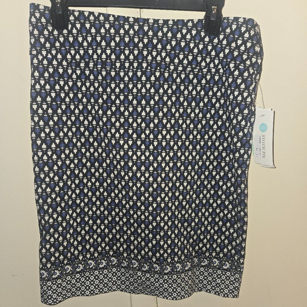 Margaret M Blue/Black/White Skirt by Stitch Fix